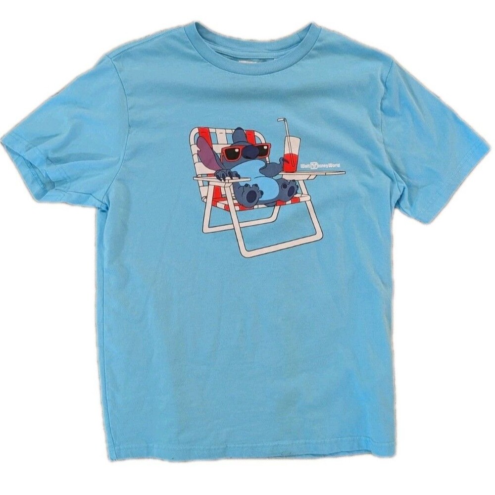 Disney Stitch T Shirt Adult Medium Blue Walt Disney World Lilo Stitch Graphic